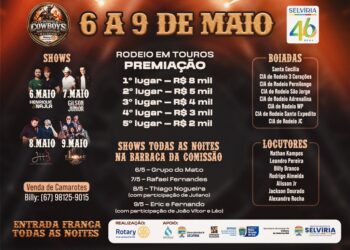 Encontro de Cowboys de Selvíria começa quarta; Confira a programação
